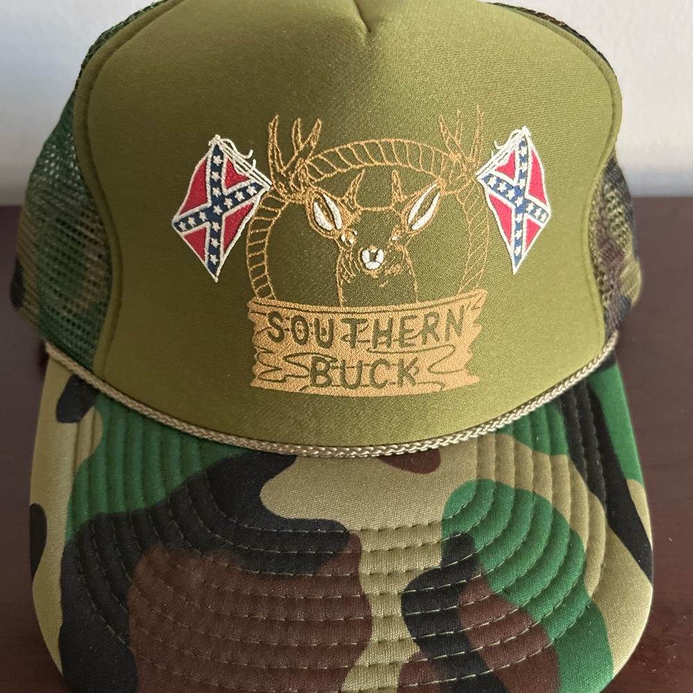 Vtg 80s Deer Hunters Mesh Snapback hat Camo